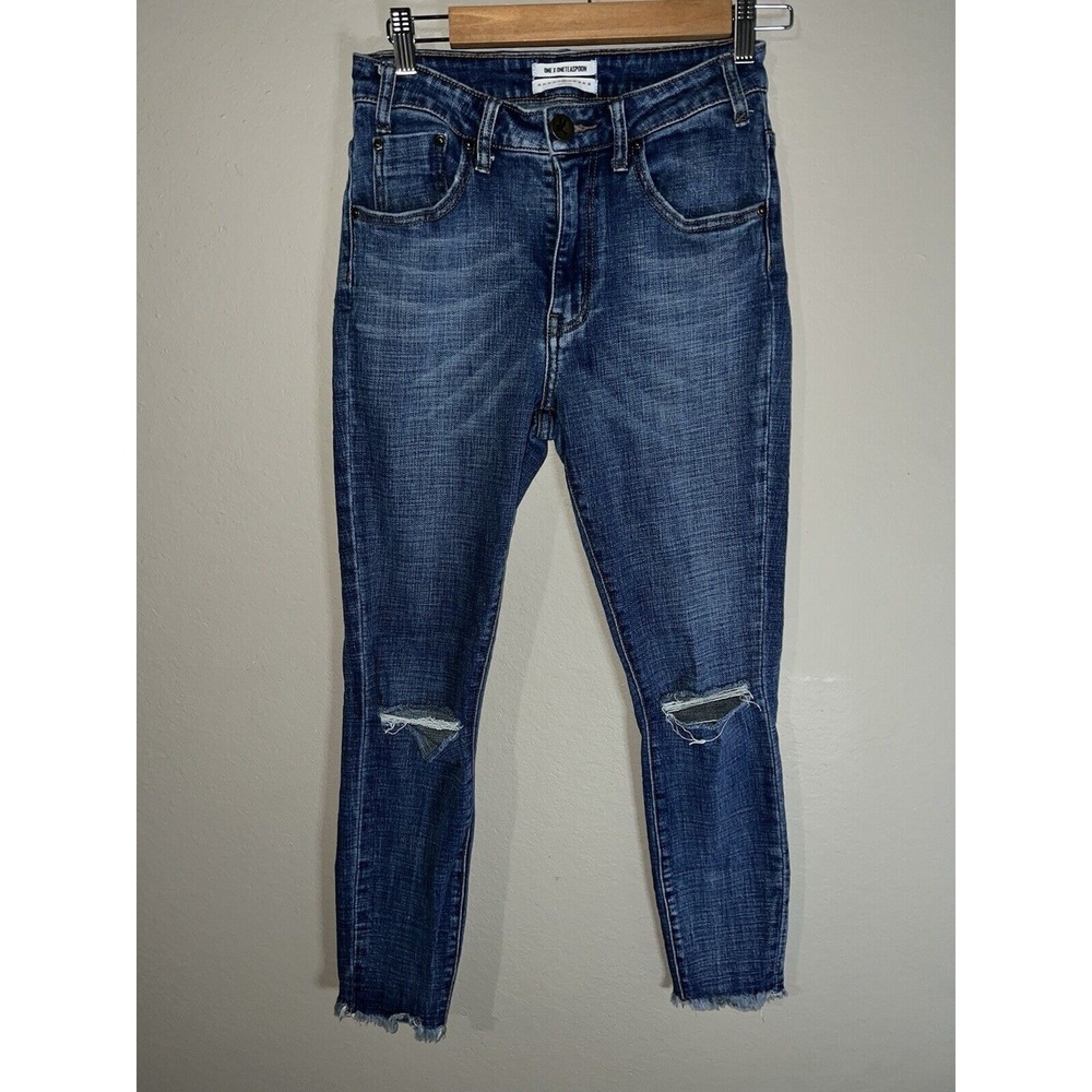One Teaspoon High Waist FreeBird II Stretch Fitted Leg Denim Jeans Size 27
